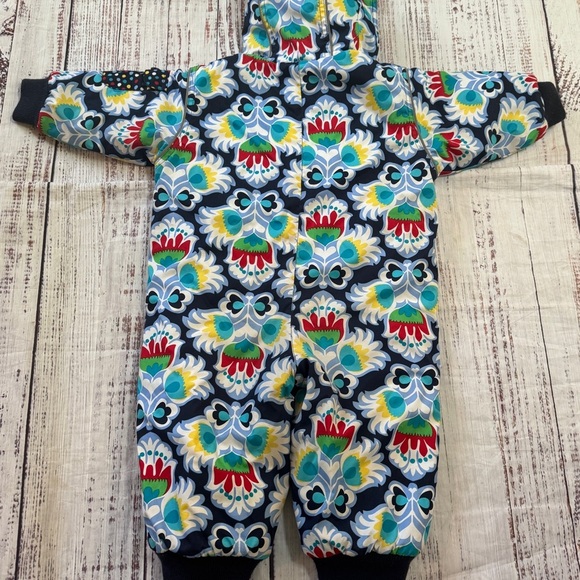 Hanna Andersson Baby Snowsuit Size 80 Nordic Print Hooded One Piece - Picture 6 of 6